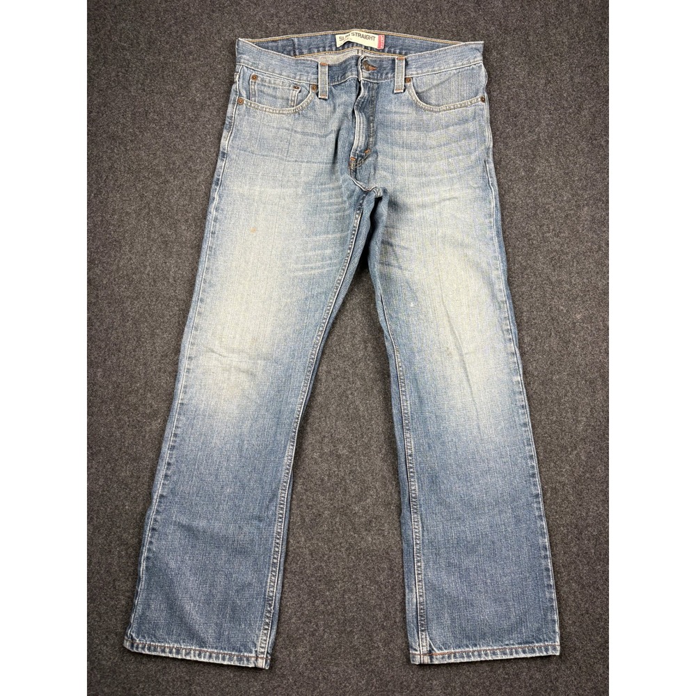 Y2K Levis 514 Slim Straight Jeans Mens 34x30 Light Wash Blue Denim Fit 32x29